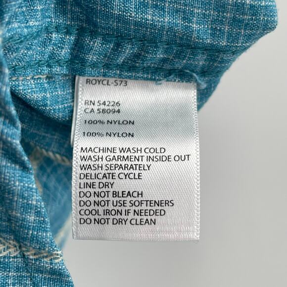 ROYAL ROBBINS Shirt Size Medium Button Down NWT Vista Travel Vacation S/S Blue - Picture 14 of 15